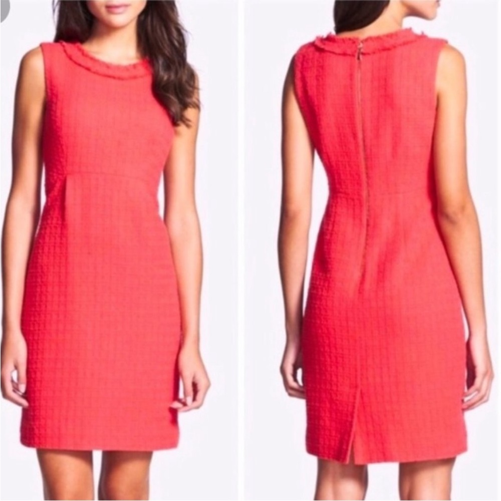 kate spade Coral-Red Textured Sleeveless Mini Dress